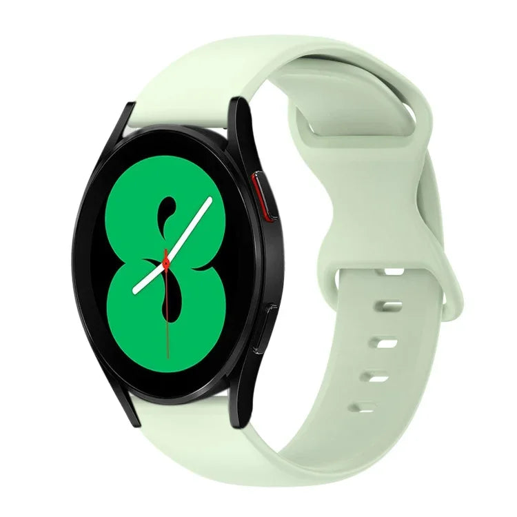 20mm Butterfly Buckle Solid Color Silicone Watch Band, For Samsung Galaxy Watch 4 44mm, For Samsung Galaxy Watch 4 Classic 46mm, For Samsung Galaxy Watch 4 Classic 42mm, For Samsung Galaxy Watch Active 2