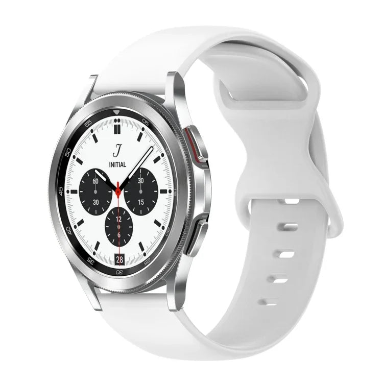 20mm Butterfly Buckle Solid Color Silicone Watch Band, For Samsung Galaxy Watch 4 44mm, For Samsung Galaxy Watch 4 Classic 46mm, For Samsung Galaxy Watch 4 Classic 42mm, For Samsung Galaxy Watch Active 2
