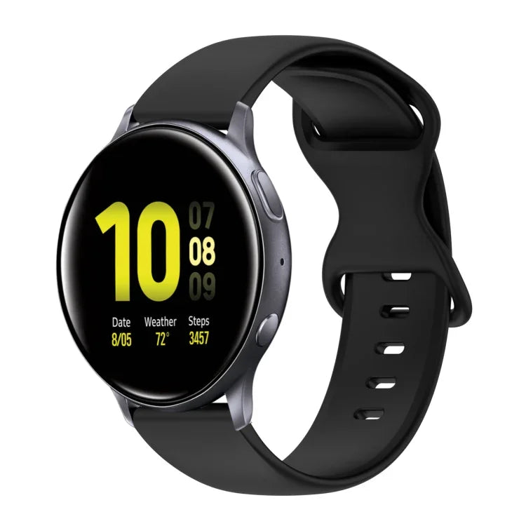 20mm Butterfly Buckle Solid Color Silicone Watch Band, For Samsung Galaxy Watch 4 44mm, For Samsung Galaxy Watch 4 Classic 46mm, For Samsung Galaxy Watch 4 Classic 42mm, For Samsung Galaxy Watch Active 2
