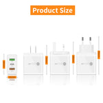 45W PD3.0 + 2 x QC3.0 USB Multi Port Charger with Type-C to 8 Pin Cable, UK Plug, UK Plug + Type-C to 8 Pin Cable