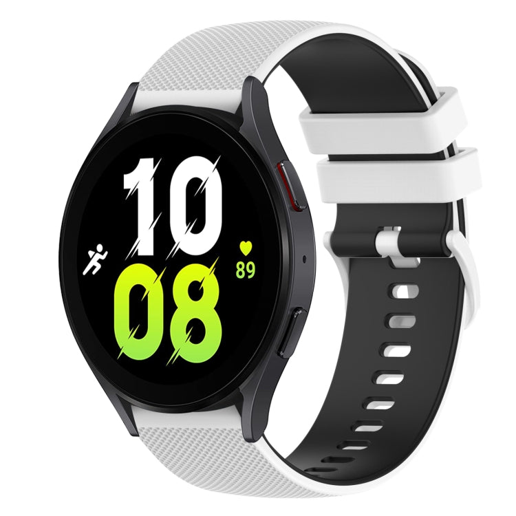 20mm Checkered Two-Color Silicone Watch Band, For Samsung Galaxy Watch5 44mm, For Samsung Galaxy Watch5 Pro 45mm, For Samsung Galaxy Watch4 40mm, For Samsung Galaxy Watch4 44mm