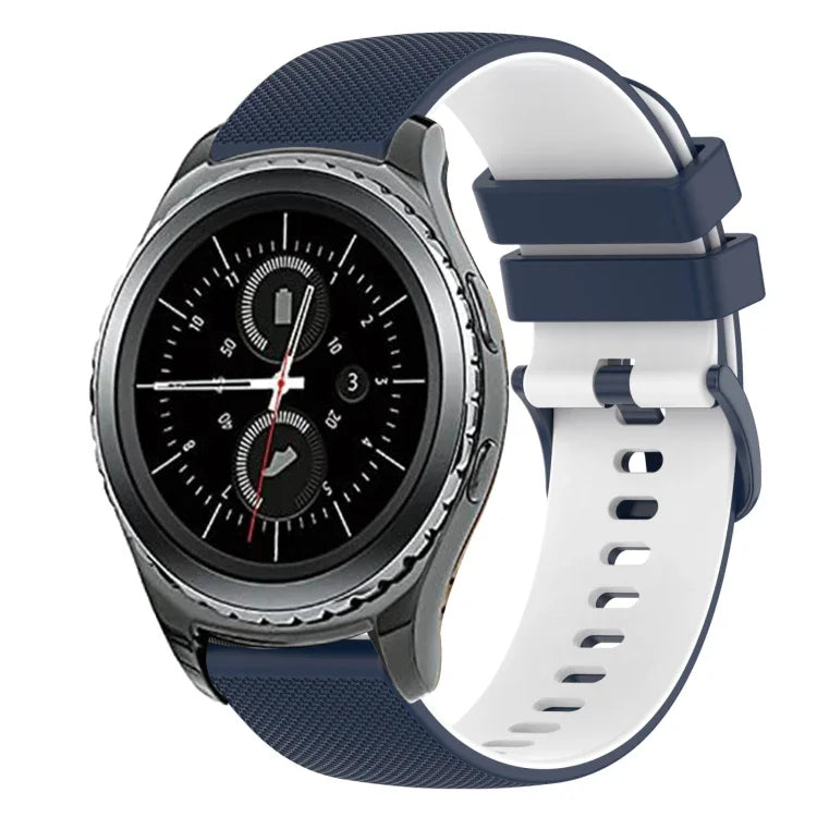 20mm Checkered Two-Color Silicone Watch Band, For Samsung Gear Sport, For Samsung Gear S2 Classic