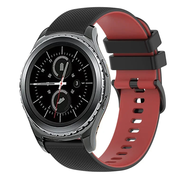 20mm Checkered Two-Color Silicone Watch Band, For Samsung Gear Sport, For Samsung Gear S2 Classic