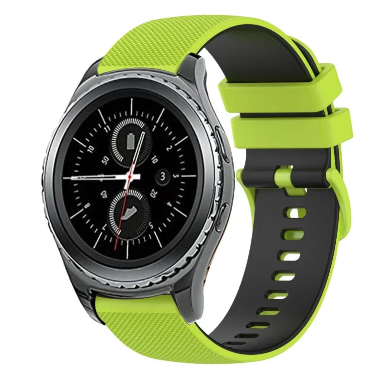 20mm Checkered Two-Color Silicone Watch Band, For Samsung Gear Sport, For Samsung Gear S2 Classic