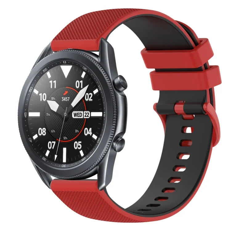 22mm Checkered Two-Color Silicone Watch Band, For Samsung Galaxy Watch3 45mm, For Samsung Galaxy Watch 46mm, For Samsung Gear S3 Classic, For Samsung Gear S3 Frontier