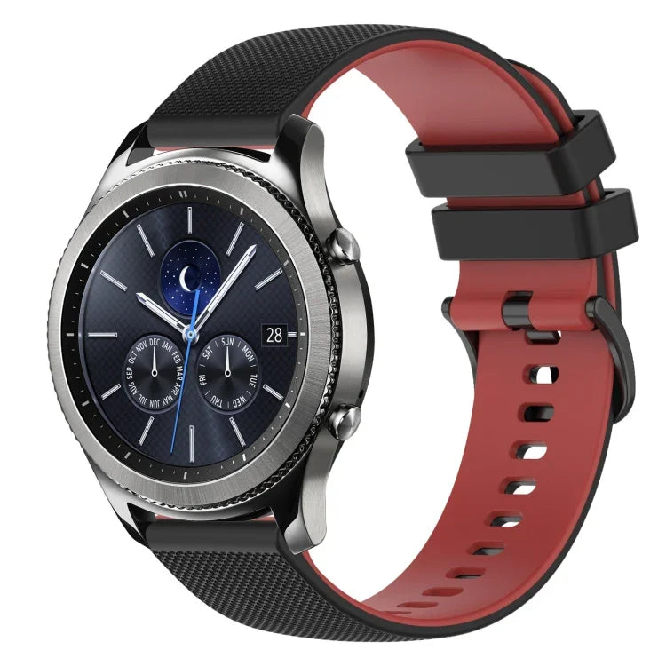 22mm Checkered Two-Color Silicone Watch Band, For Samsung Galaxy Watch3 45mm, For Samsung Galaxy Watch 46mm, For Samsung Gear S3 Classic, For Samsung Gear S3 Frontier