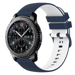 22mm Checkered Two-Color Silicone Watch Band, For Samsung Galaxy Watch3 45mm, For Samsung Galaxy Watch 46mm, For Samsung Gear S3 Classic, For Samsung Gear S3 Frontier