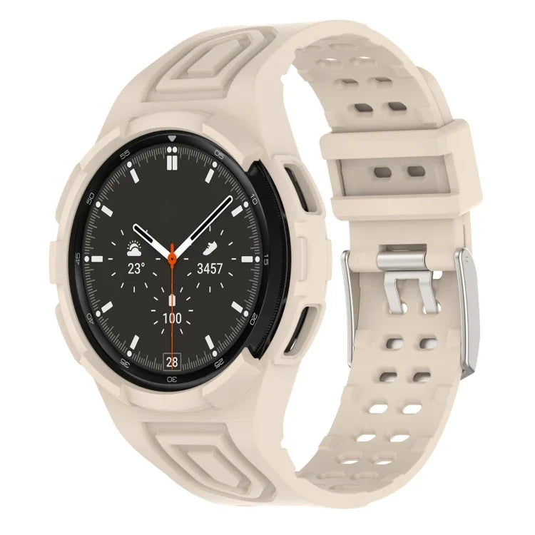Armor Integrated TPU Double-Pin Buckle Smart Watch Band, For Samsung Galaxy Watch4 40mm, For Samsung Galaxy Watch4 Classic 46mm