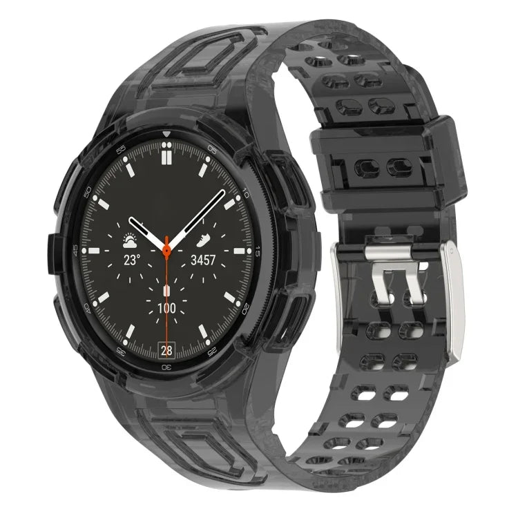 Armor Integrated TPU Double-Pin Buckle Smart Watch Band, For Samsung Galaxy Watch4 40mm, For Samsung Galaxy Watch4 Classic 46mm