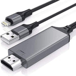 2m 1080P 8 Pin to HDMI Adapter Cable, Compatible with iPhone to HDMI Adapter,, 8 Pin