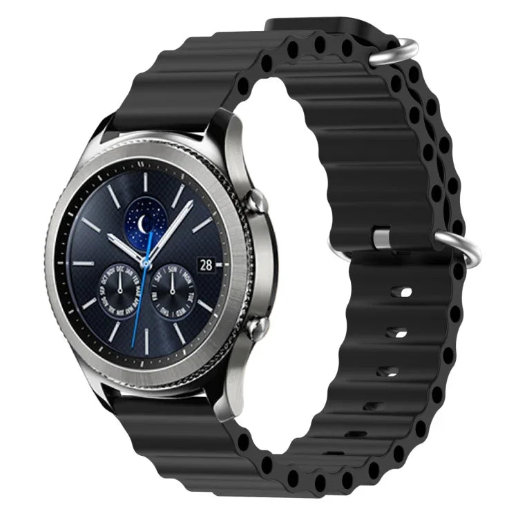 22mm Ocean Style Silicone Solid Color Watch Band, For Samsung Galaxy Watch3 45mm, For Samsung Galaxy Watch 46mm, For Samsung Gear S3 Classic, For Samsung Gear S3 Frontier