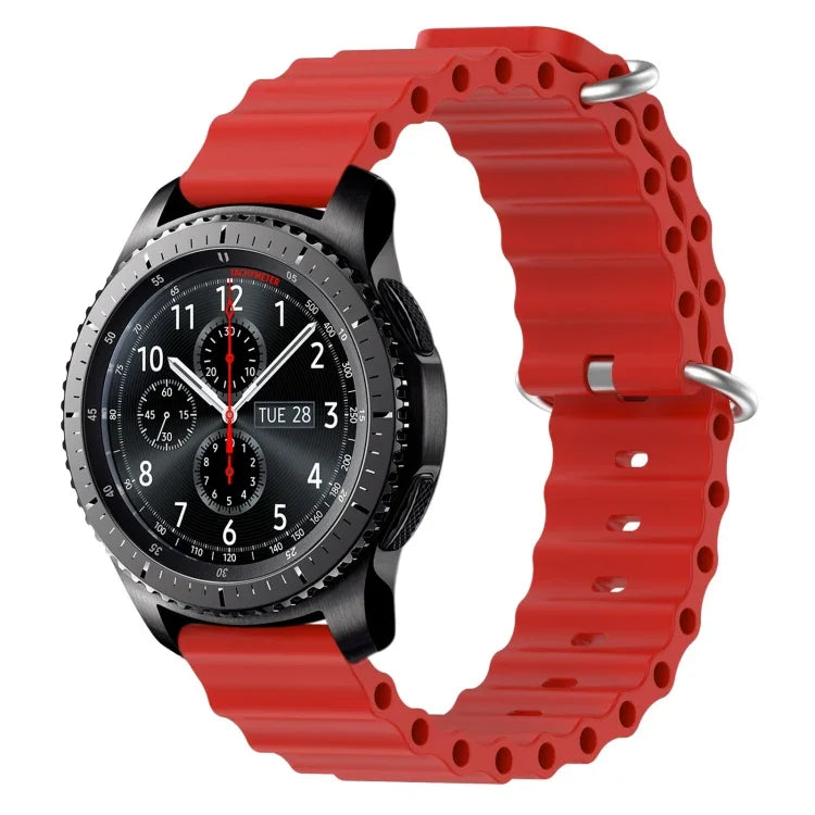 22mm Ocean Style Silicone Solid Color Watch Band, For Samsung Galaxy Watch3 45mm, For Samsung Galaxy Watch 46mm, For Samsung Gear S3 Classic, For Samsung Gear S3 Frontier