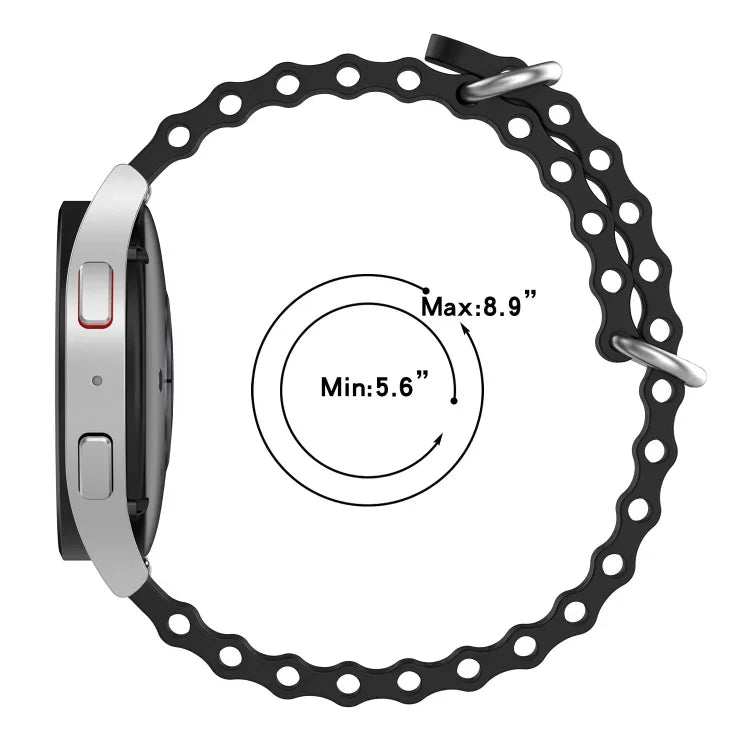 20mm Ocean Style Silicone Solid Color Watch Band, For Samsung Galaxy Watch Active 2 44mm, For Samsung Galaxy Watch 42mm