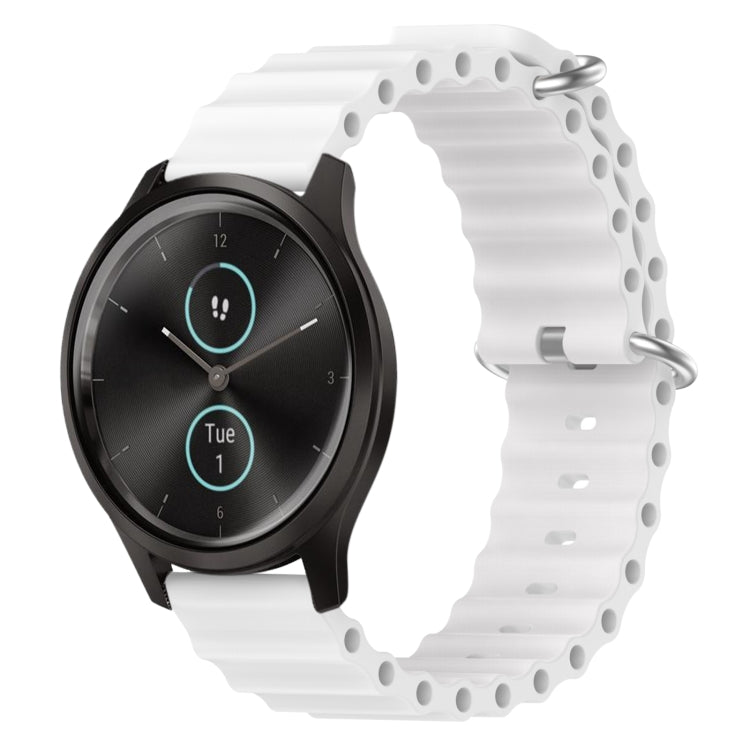 20mm Ocean Style Silicone Solid Color Watch Band, For Garmin Garminmove Style, For Garmin Forerunner 645 Music