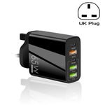 65W Dual PD Type-C + 3 x USB Multi Port Charger for Phone and Tablet PC, UK Plug, UK Plug