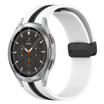 Folding Magnetic Clasp Silicone Watch Band, For Samsung Galaxy Watch 4 Classic 46mm, For Samsung Galaxy Watch 4 Classic 42mm