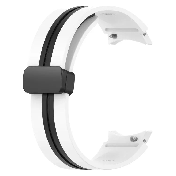 Folding Magnetic Clasp Silicone Watch Band, For Samsung Galaxy Watch 4 Classic 46mm, For Samsung Galaxy Watch 4 Classic 42mm