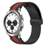 Folding Magnetic Clasp Silicone Watch Band, For Samsung Galaxy Watch 4 Classic 46mm, For Samsung Galaxy Watch 4 Classic 42mm