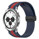 Folding Magnetic Clasp Silicone Watch Band, For Samsung Galaxy Watch 4 Classic 46mm, For Samsung Galaxy Watch 4 Classic 42mm
