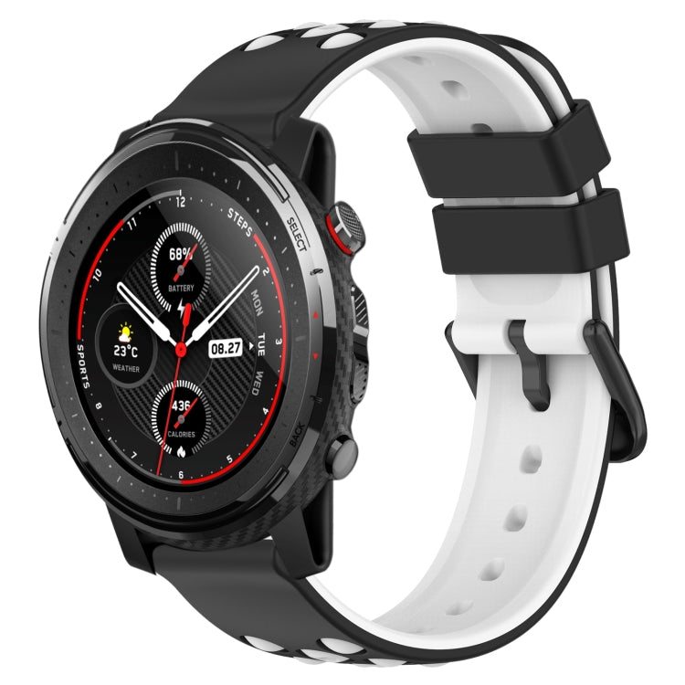 22mm Two-Color Porous Silicone Watch Band, For Amazfit 3, For Amazfit GTR 47mm