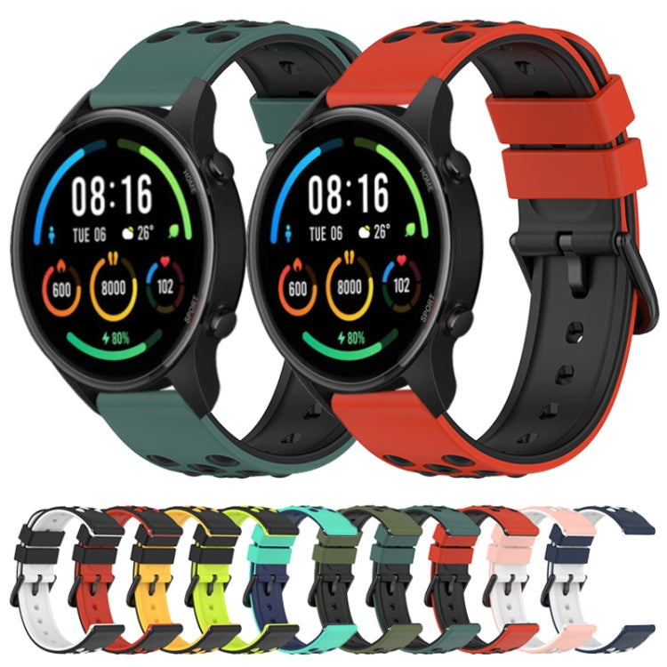 22mm Two-Color Porous Silicone Watch Band, For Xiaomi MI Watch Color