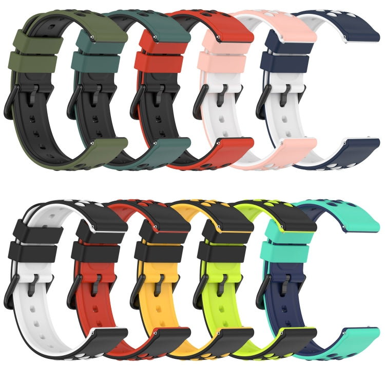 22mm Two-Color Porous Silicone Watch Band, For Xiaomi MI Watch Color