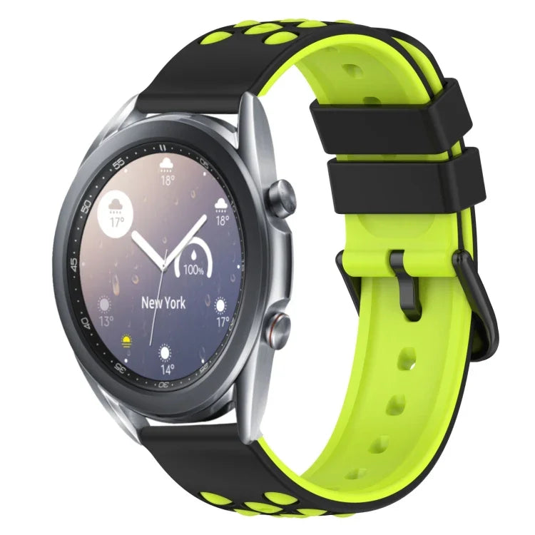 22mm Two-Color Porous Silicone Watch Band, For Samsung Galaxy Watch3 45mm, For Samsung Galaxy Watch 46mm, For Samsung Gear S3 Classic, For Samsung Gear S3 Frontier