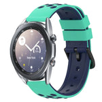 22mm Two-Color Porous Silicone Watch Band, For Samsung Galaxy Watch3 45mm, For Samsung Galaxy Watch 46mm, For Samsung Gear S3 Classic, For Samsung Gear S3 Frontier