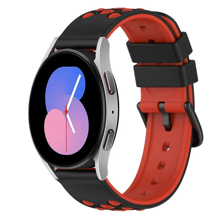 22mm Two-Color Porous Silicone Watch Band, For Samsung Galaxy Watch3 45mm, For Samsung Galaxy Watch 46mm, For Samsung Gear S3 Classic, For Samsung Gear S3 Frontier
