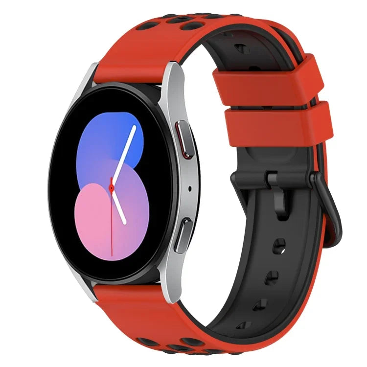 22mm Two-Color Porous Silicone Watch Band, For Samsung Galaxy Watch3 45mm, For Samsung Galaxy Watch 46mm, For Samsung Gear S3 Classic, For Samsung Gear S3 Frontier