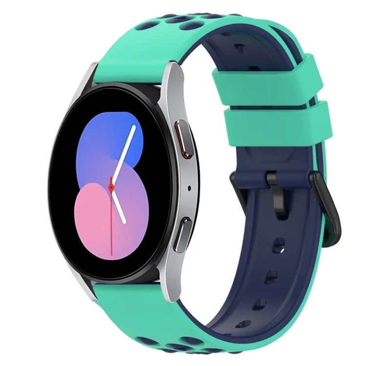 22mm Two-Color Porous Silicone Watch Band, For Samsung Galaxy Watch3 45mm, For Samsung Galaxy Watch 46mm, For Samsung Gear S3 Classic, For Samsung Gear S3 Frontier