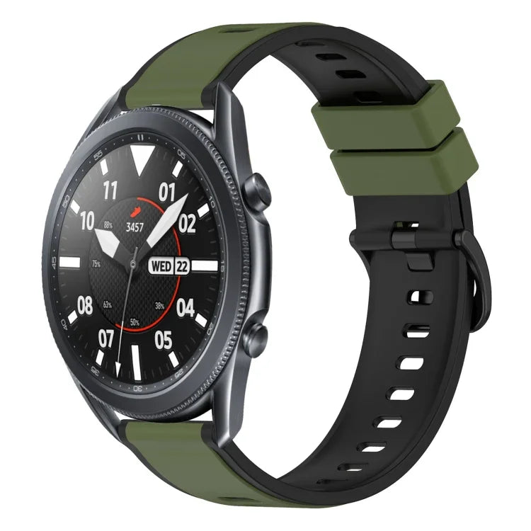 22mm Two-Color Silicone Watch Band, For Samsung Galaxy Watch3 45mm, For Samsung Galaxy Watch 46mm, For Samsung Gear S3 Classic, For Samsung Gear S3 Frontier