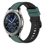 22mm Two-Color Silicone Watch Band, For Samsung Galaxy Watch3 45mm, For Samsung Galaxy Watch 46mm, For Samsung Gear S3 Classic, For Samsung Gear S3 Frontier