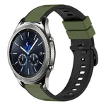22mm Two-Color Silicone Watch Band, For Samsung Galaxy Watch3 45mm, For Samsung Galaxy Watch 46mm, For Samsung Gear S3 Classic, For Samsung Gear S3 Frontier