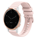 18mm Wavy Dotted Solid-Color Silicone Watch Band, For Garmin Vivoactive 4S
