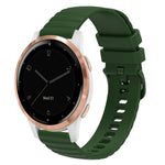 18mm Wavy Dotted Solid-Color Silicone Watch Band, For Garmin Vivoactive 4S
