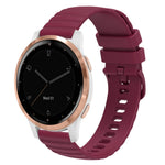 18mm Wavy Dotted Solid-Color Silicone Watch Band, For Garmin Vivoactive 4S