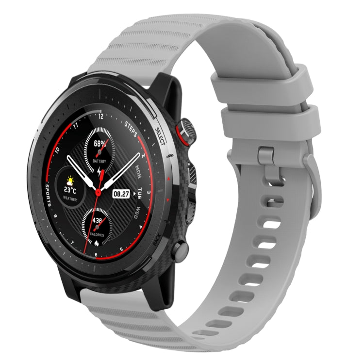 22mm Wavy Dotted Solid-Color Silicone Watch Band, For Amazfit GTR 2, For Amazfit 3 Stratos, For Amazfit GTR 47mm