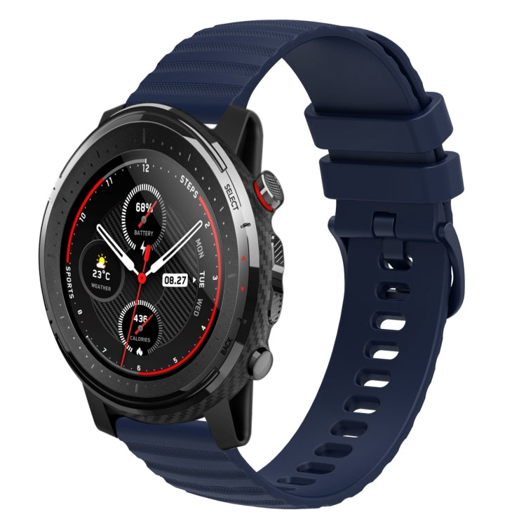 22mm Wavy Dotted Solid-Color Silicone Watch Band, For Amazfit GTR 2, For Amazfit 3 Stratos, For Amazfit GTR 47mm