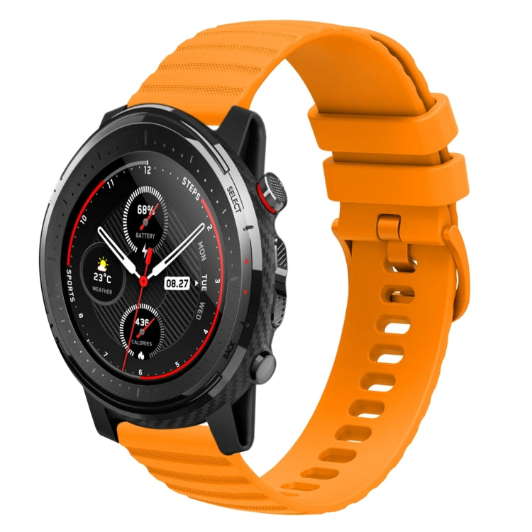 22mm Wavy Dotted Solid-Color Silicone Watch Band, For Amazfit GTR 2, For Amazfit 3 Stratos, For Amazfit GTR 47mm