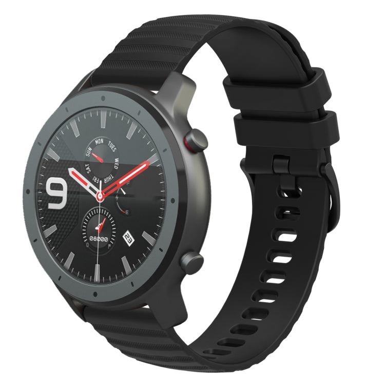22mm Wavy Dotted Solid-Color Silicone Watch Band, For Amazfit GTR 2, For Amazfit 3 Stratos, For Amazfit GTR 47mm