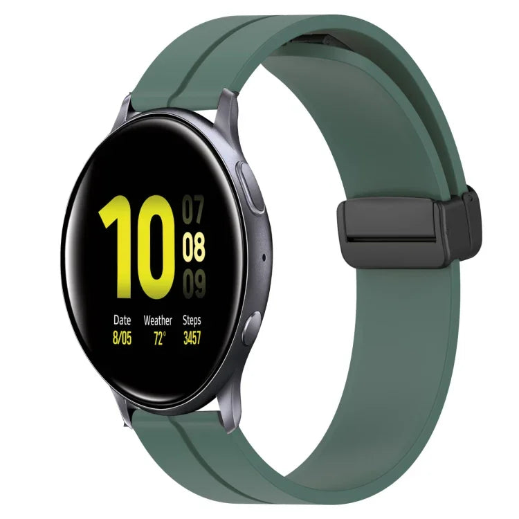 20mm Solid Color Magnetic Clasp Silicone Watch Band, For Samsung Galaxy Watch Active2 44mm, For Samsung Galaxy Watch 42mm