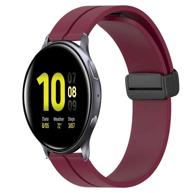 20mm Solid Color Magnetic Clasp Silicone Watch Band, For Samsung Galaxy Watch Active2 44mm, For Samsung Galaxy Watch 42mm