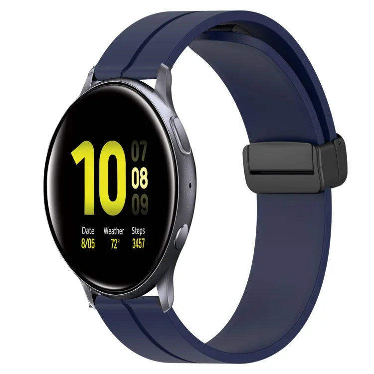 20mm Solid Color Magnetic Clasp Silicone Watch Band, For Samsung Galaxy Watch Active2 44mm, For Samsung Galaxy Watch 42mm