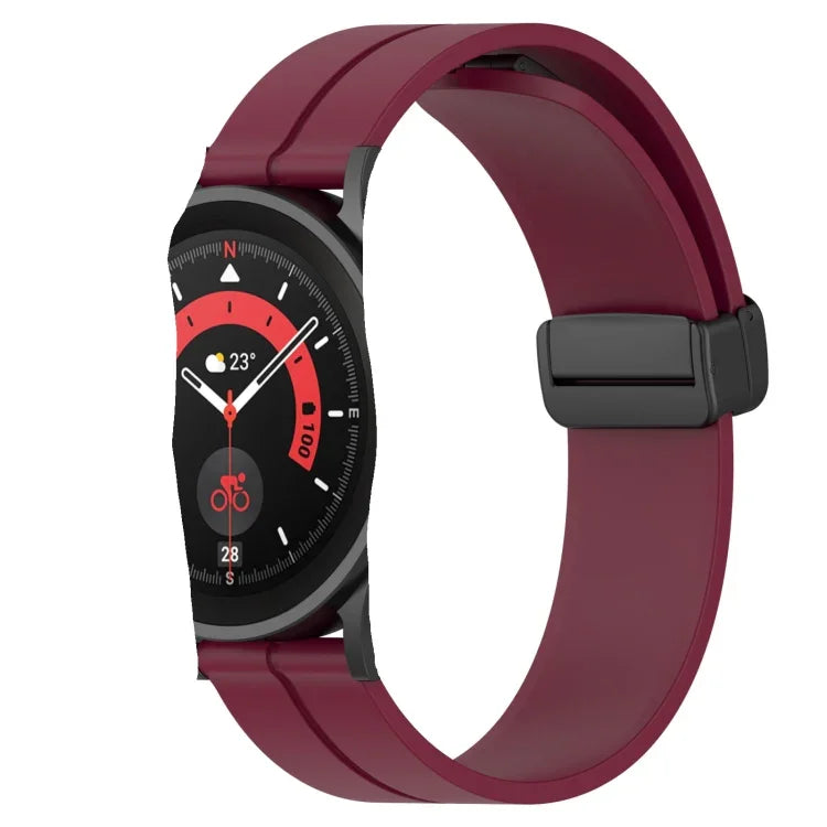 20mm Solid Color Magnetic Clasp Silicone Watch Band, For Samsung Galaxy Watch Active2 44mm, For Samsung Galaxy Watch 42mm