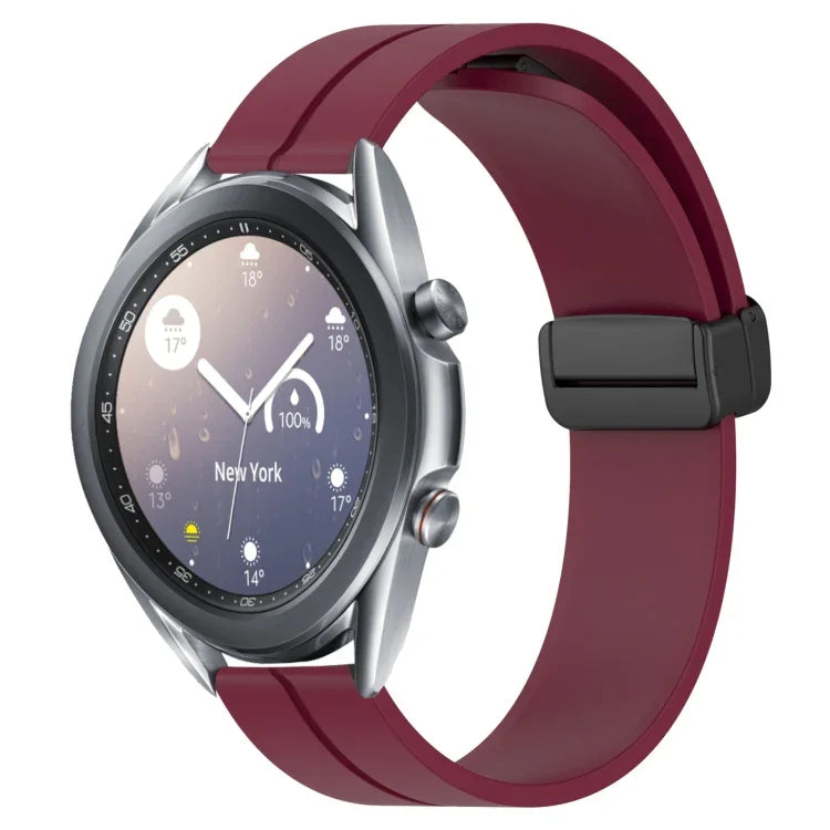 22mm Solid Color Magnetic Clasp Silicone Watch Band, For Samsung Galaxy Watch3 45mm, For Samsung Galaxy Watch 46mm, For Samsung Gear S3 Classic, For Samsung Gear S3 Frontier