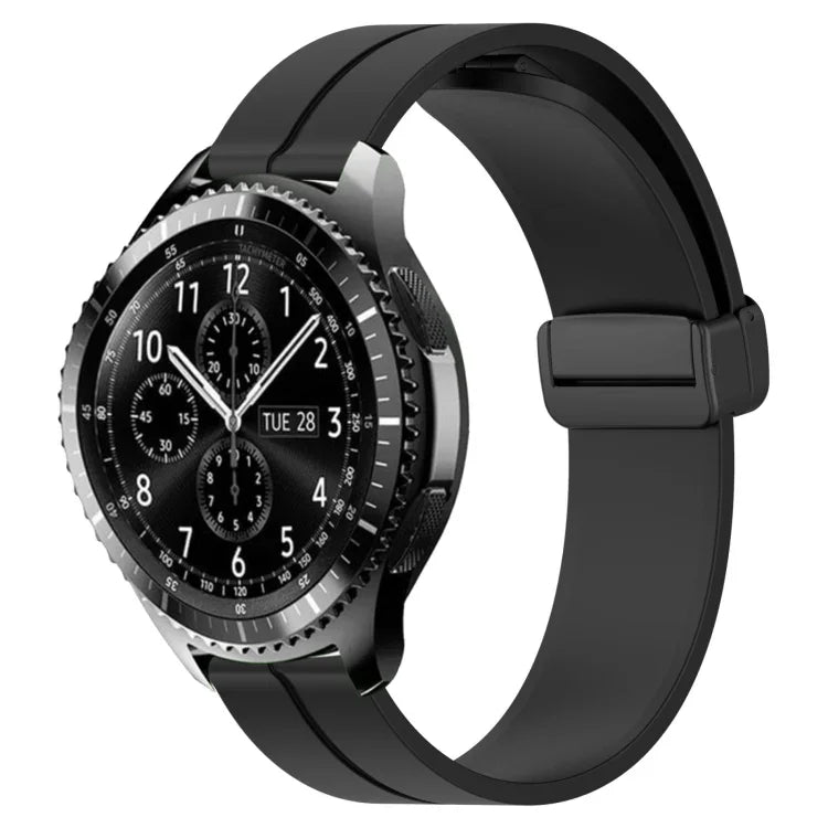 22mm Solid Color Magnetic Clasp Silicone Watch Band, For Samsung Galaxy Watch3 45mm, For Samsung Galaxy Watch 46mm, For Samsung Gear S3 Classic, For Samsung Gear S3 Frontier