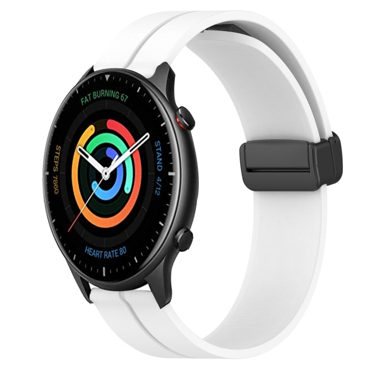 22mm Solid Color Magnetic Clasp Silicone Watch Band, For Amazfit GTR 2, For Amazfit 3, For Amazfit GTR 47mm