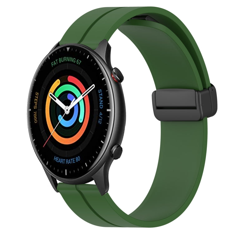 22mm Solid Color Magnetic Clasp Silicone Watch Band, For Amazfit GTR 2, For Amazfit 3, For Amazfit GTR 47mm