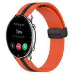 22mm Folding Magnetic Clasp Silicone Watch Band, For Amazfit GTR 2, For Amazfit 3, For Amazfit GTR 47mm